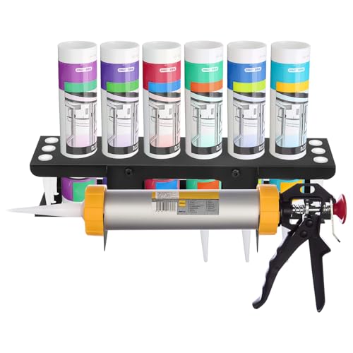 Miniatura 9 de Mumisuto Soporte De Almacenamiento De Tubos De Silicona Universal, Estante De Almacenamiento De Tubo De Silicona Para 6 Tubos, Metal Durable, Fácil De Instalar 1pcs