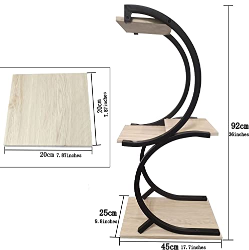 Ywqjl 4-Tier Wrought Iron Plant Stand，Living Room Corner Indoor，Adjustable Foot Pad Plant Stand,Tall 36.3 Inches #TOP1
