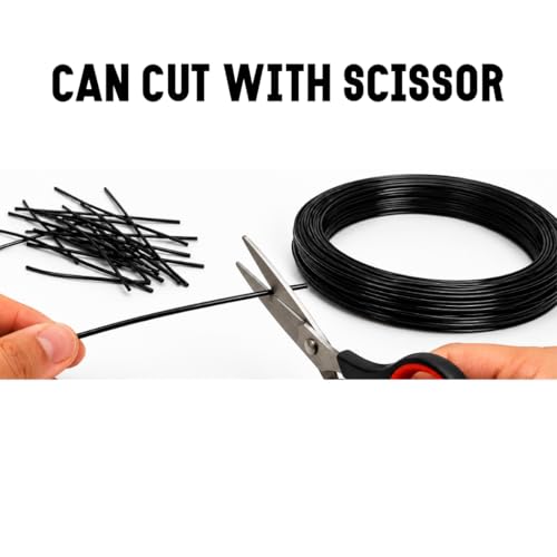 Image of WIRESLAB 300 Feet Metallic Twist Cable Roll for Versatile Cable Ties and Garden Ties - Reusable Fastening Solution for Home, Garden, and DIY Projects,Black
