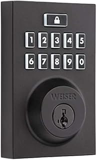 Weiser SmartCode 10 Matte Black Keyless Entry Door Lock/Deadbolt Lock, 10-Button Keypad Door Lock with Backlit Keypad & Autolock, Up to 16 User Codes, Electronic Door Locks for Front Door, Home Décor