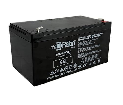 Raion Power 24V 9AH/20HR Gel Ride-On Toy 24 Volt Battery – Extended Runtime Upgrade – Compatible with Ottaro Kids Ride On UTV Toys and Select Others – Replacement for Longway 12FM7 7Ah Batteries