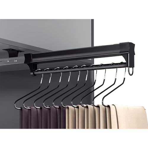 Manque de place ? Tringle télescopique extensible noire pour optimiser vos placards - 2