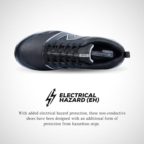 New Balance New Balance Evolve Aluminum Alloy Toe Men’s Industrial Work Shoes, Black/Grey, Size 7, Medium, Comfortable & Light Work Shoes for Men, Electric Hazard, Slip Resistant