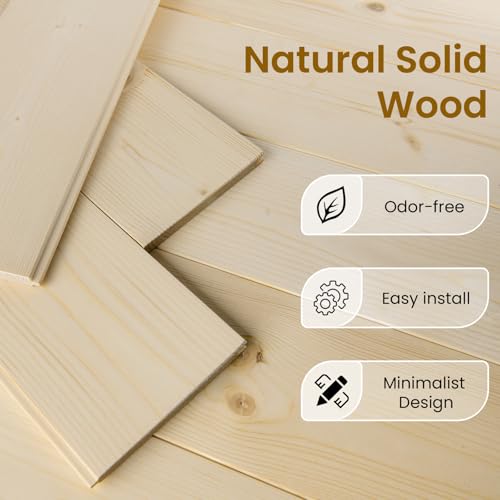 Image of SmartStandard 24in x 84in Sliding Barn Wood Door Pre-Drilled Ready to Assemble, DIY Unfinished Solid Spruce Wood Panelled Slab, Interior Single Door Only, Natural, K-Frame (Fit 4FT Rail)