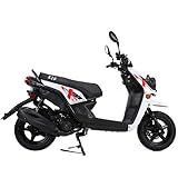 X-PRO 150cc Moped Street Gas Moped 150cc Adult Bike with 12' Aluminum Wheels Assembled in Crate (White)