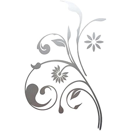 Amazon Co Jp Nc Smile 蔓 植物 花 ボタニカル シルエット ステッカー 1b H0mm シルバー ホーム キッチン