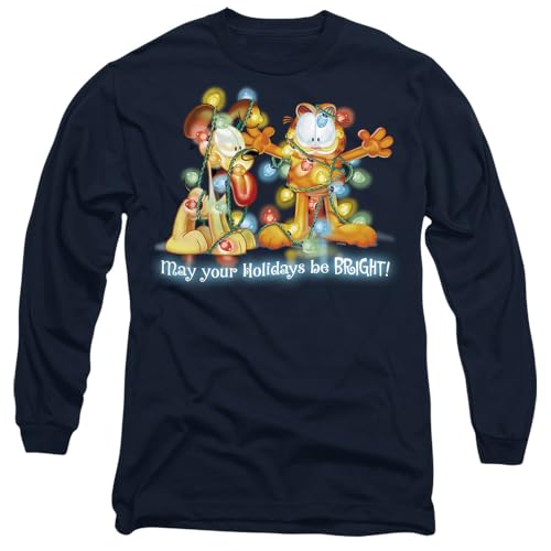 T-shirt Garfield manches longues bleu marine vêtement mixte doux