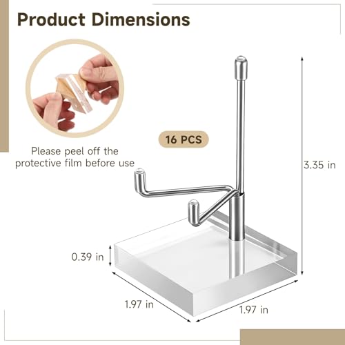 Skdqiee 16 Pcs Crystal Display Stands, Adjustable Metal Arm Mineral Holders, Silver Rock and Crystal Display Holders for Stones, Geodes, Fossils, Cards by Skdqiee - Used condition - Image 5