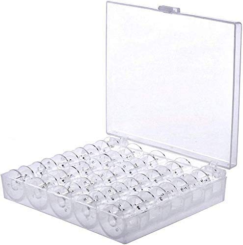 BetterJonny - 25 Pieces Sewing Machine Bobbins, BetterJonny Transparent Plastic Sewing Machine Bobbins with Storage Case Box for Brother Singer Babylock Janome Kenmore Sewing Machine
