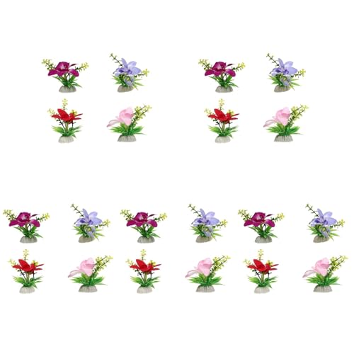 Hemoton 20pcs Artificial Flower Decorative Flower Plant Sushi Plate Decorations Japanese Sushi Sashimi Serving Plate Ornaments Sashimi Arrangement Flowers Realistics Aquatic Flower