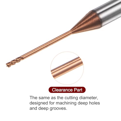 Image of HARFINGTON 2pcs Square Nose End Mill 4mm Shank 1mm x 15mm AlTiSin Coated Solid Carbide Long Reach Extended Neck 4 Flutes CNC Router Bit Milling Cutter for Stainless Steel Hardened Steel