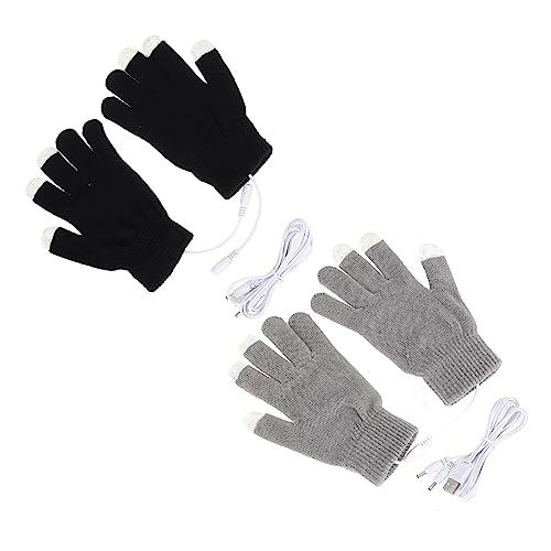 Mitaines chauffantes USB pour randonnée et vélo, gants tactiles légers d'hiver 2 paires
