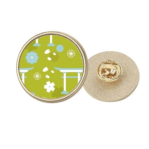 Broche ronde japonaise en métal doré : le cadeau idéal pour femme créative