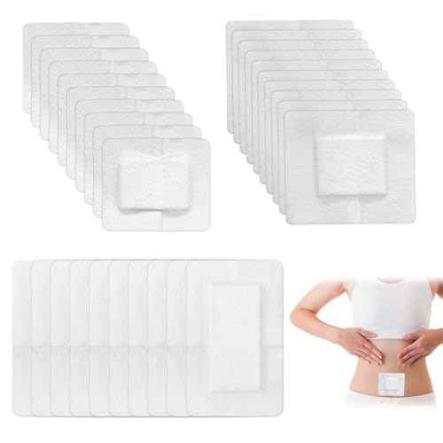 70 Piezas de Apósitos Estériles para Heridas 15 * 10/10 * 10/6 * 7, Adhesión Suave, Absorbente para la Oficina, la Escuela, el Hogar y para Llevar