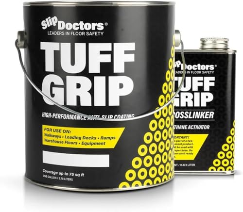 Tuff Grip Non-Skid Paint for Ramps, Floors, Decks & Stairs – Textured Anti-Slip Grip Coating for Extreme Slip Resistant Traction (Black, Extreme)