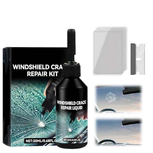 Windshield Chip Repair Kit, 2026 New Car Windshield Crack Repair Kit, Glass Cracks Gone Repair Kit, Glass Repair Liquid for Cracks, Quick Fix Windshield and Glass Repair Tools for Chips and Cracks (1)