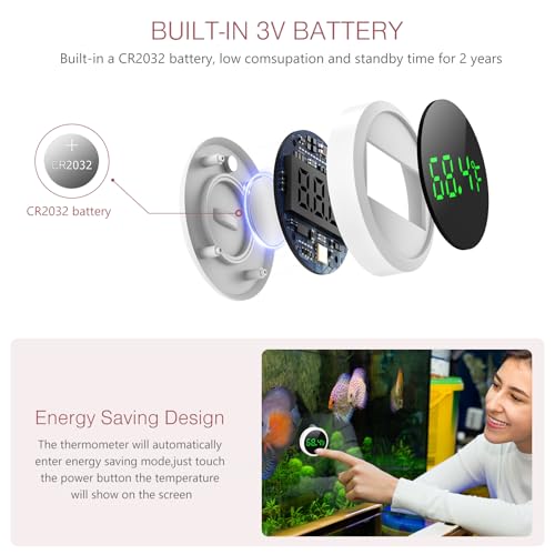 image for LOFICOPER Aquarium Thermometer, Digital Fish Tank Thermometer, Stick-o