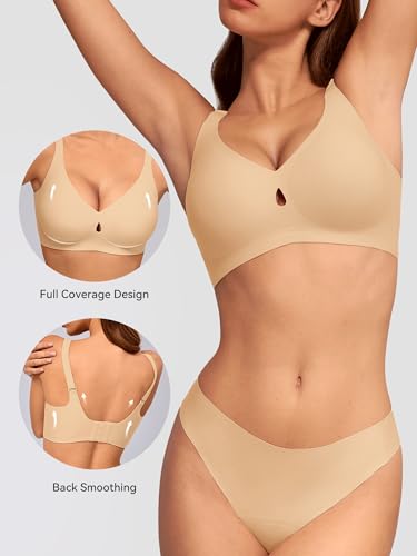 Image of LUCKMEEY Bras for Women No Underwire Wireless Bras - Seamless Push Up Full Coverage Bralettes Comfortable Everyday Bra
