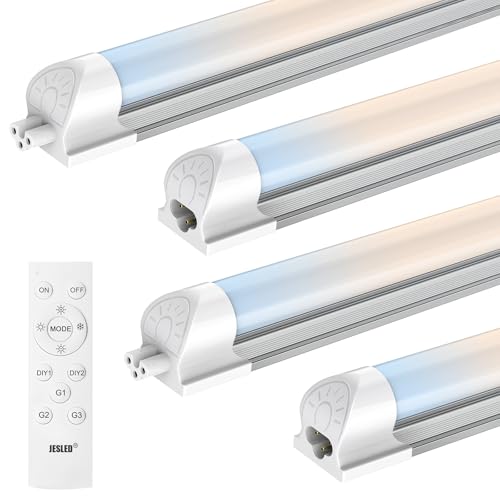 JESLED LED Shop Lights 4FT with Remote, 45W 5400LM Dimmable