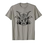 Samurai máscara casco vintage grabado grabado xilografía Camiseta