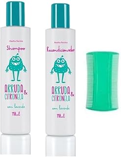 Kit mata piolho arruda e citronela abelha rainha - shampoo 190ml +