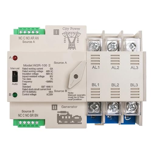 Coupure de courant solution avec le commutateur automatique W2R ATS 3P 100A 220V pour maison
