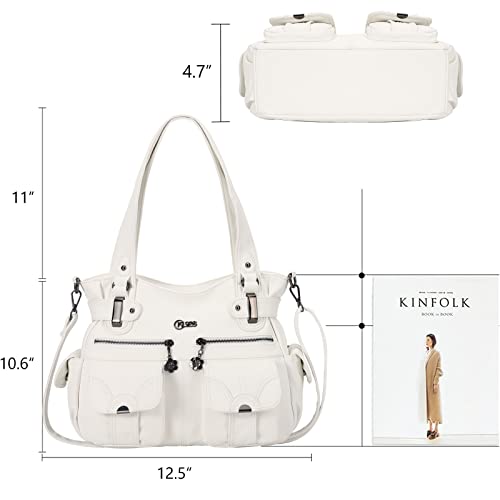 Image of KL928 Women's Shoulder Purse Large Hobo Tote PU Leather Multi-Pocket Bag | Large capacity, water-resistant, easy-clean, adjust strap, fits 10.2 inchipad, pockets, compartments, zipper, shop, travel, daily