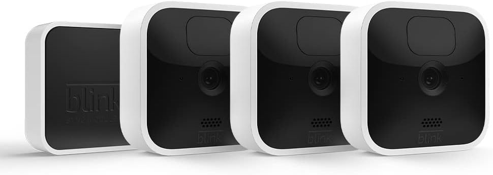 Indoor | Wireless, HD security camera with two-year battery life, motion detection, two-way audio, Alexa enabled, Blink Subscription Plan Free Trial | 3-Camera System