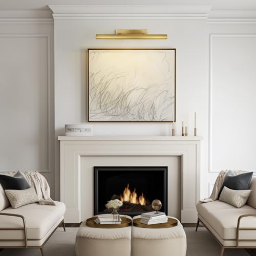 Brass Picture Light, 30inch Picture Lights for Wall, Hardwired Wall Lights for Picture, Large Wall Picture Light, Dimmable Picture Lights, Art Light for Painting Display Artwork Portrait