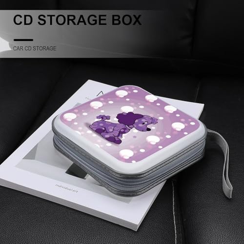 Boîtier CD 40 compartiments plastique zippé motif Caniche moderne