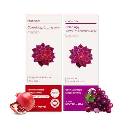 FOODOLOGY Garcinia Twin Jelly: Cutting & Bowel Movement Jelly, Dietary Fiber Supplement for Weight Loss, Balanced Diet and Gut Heath, Debloating, Easy-to-go