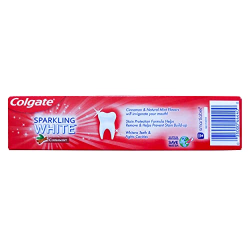 Colgate Cinnamint Fluoride Toothpaste with Cinnamon and Natural Mint Flavor, Deep Tooth and Gum Cleaning Gel with Gentle Whitening, Fights Cavities and Plaque, Kids and Adults, 5 Pack - image 2