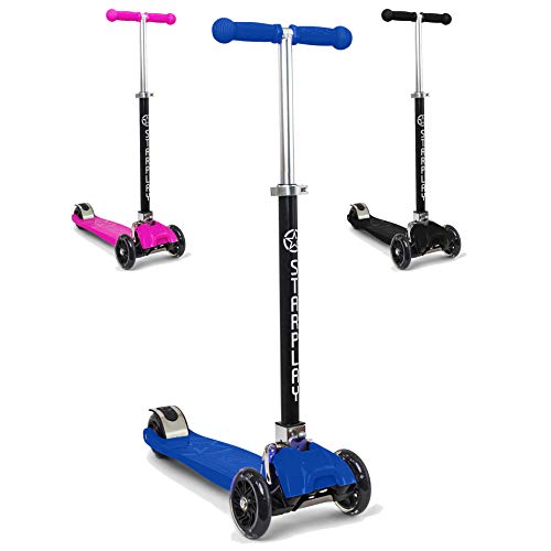 3StyleScooters® StarPlay Brightstar - Kids 3-wielstep - Light-Up wielen, vouwdek en verstelbare handgrepen (blauw)