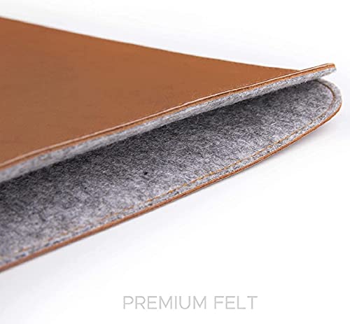 Image of CONTACTS Slim Laptop Sleeve 16 Inch Compatible for MacBook Pro 16 inch and All Other laptops Under 15.6 inch Faux Leather 15.6 inch Protective Computer Cover 16in Case - TAN