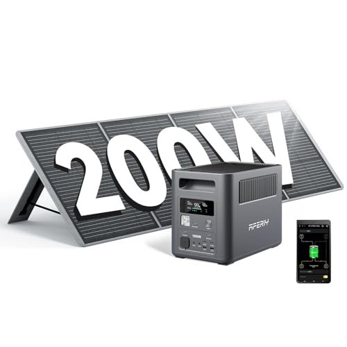 AFERIY 1800W Powerstation mit 200W Solarpanel, Solargenerator 1024Wh LiFePO4 & 1Std...