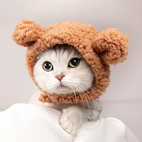 Gorro de oso para gato disfraz navideño y cosplay miniatura 2