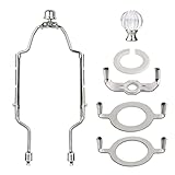 WEAVERBIRD 8 9 10 inch Adjustable Lamp Shade Harp Holder Kit, Heavy Duty Lamp Shade Bracket with 3/8 Standard Saddle, E14 E26 E27 Light Base UNO Fitter Adapter with Lamp Finial (Silver)