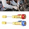 Pumixiy With Ball Valve Red/blue for R134a Core Auto Hvac Vehicle Remover Ac Systems Installer Flexible High/low Pressure Coupler 2x Valve Car Quick R12 - for Set #2