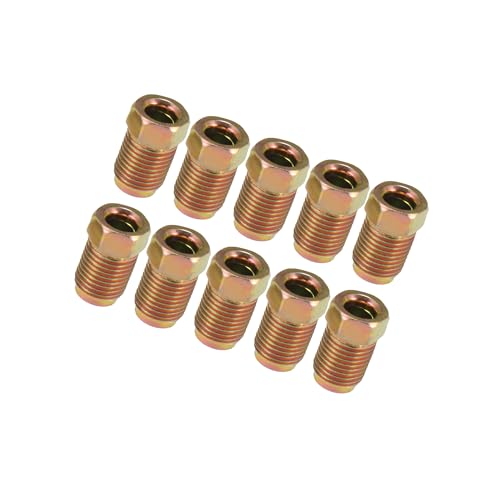 Motoforti 10pcs M10x1.0 Threads Brake Line Nut Fittings for 3/16