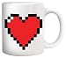 Olia Design Magic Morning Mug Coffee Tea Milk Hot Cold (Pixel Heart Morphing Mug), Red