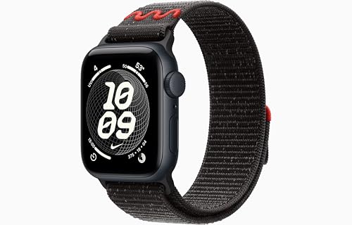 Apple Watch SE 3 [GPS + Cellular, 40mm] Midnight Aluminum Case with Midnight Black Nike Sport Loop, One Size (Renewed)