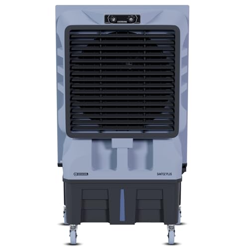Image of EECOCOOL Santoz Plus 100 L Air Cooler | Powerful Cooling For Large Spaces | 4-Way Air Deflection, Everlast Pump, Heavy-Duty Build & Inverter Compatible | Energy-Saving With High Air Delivery,Black