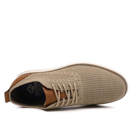 Image of DECARSDZ Casual Dress Shoes for Men Fashion Lace-Up Mesh Fabric Oxfords Breathable Lightweight for Daily Walking Breeze Sneakers