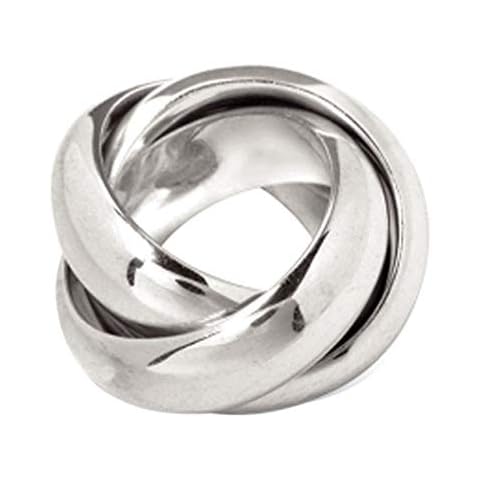 SKIELKA DESIGNSCHMUCK Heavyweight Solid 925 Sterling Silver Ring with 3 Bands, 16mm in Goldsmiths Quality Cover