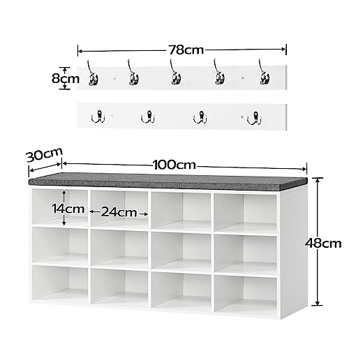 HOOBRO Panca Scarpiera, 100 x 30 x 48 cm, Panca