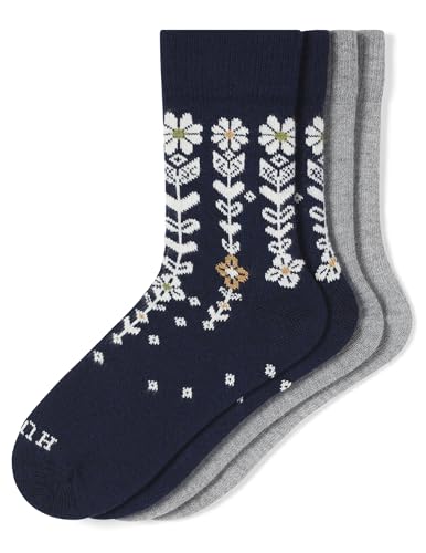 Image of HUE womens Crew Length Boot Socks, 2 Pair Pack