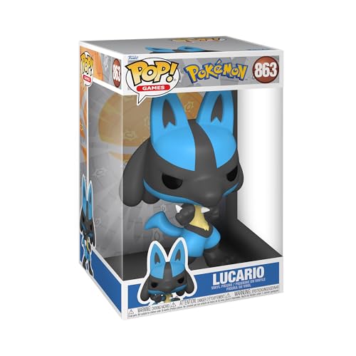 Funko Pop! Jumbo: Pokemon - Lucario - Figura de Vinilo Coleccionable - Idea de Regalo- Mercancia Oficial - Juguetes para Niños y Adultos - Video Games Fans - Muñeco para Coleccionistas y Exposición