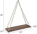 Mkono Wood Hanging Shelves for Wall Boho Decor Swing Rope Rustic Floating Shelf, Set of 3 Wall Display Shelving Home Organizer Rack for Living Room Bedroom Bathroom Kitchen,Brown