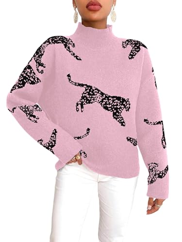 Image of ZAFUL Flower Crochet Turtleneck Sweater for Women Pullover Puff Long Sleeve Boho Knit Sweaters Trendy Knitwear Tops