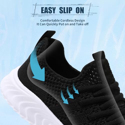 Image of running shoes women tennis sneakers slip on walking gym non slip shoes | work workout athletic casual jogging shoe